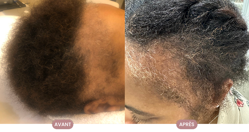 Cheveux avec brillance naturelle après utilisation des soins Crüe