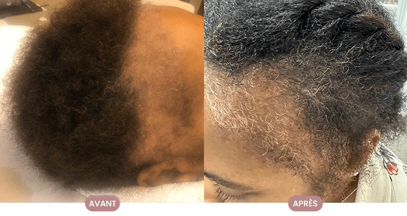 Cheveux avec brillance naturelle après utilisation des soins Crüe