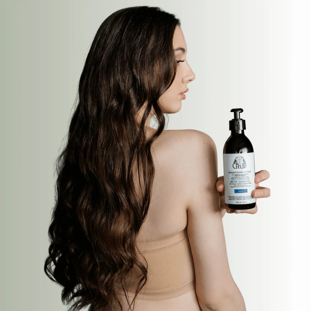 Women holding a Crue Hair Extensions pump