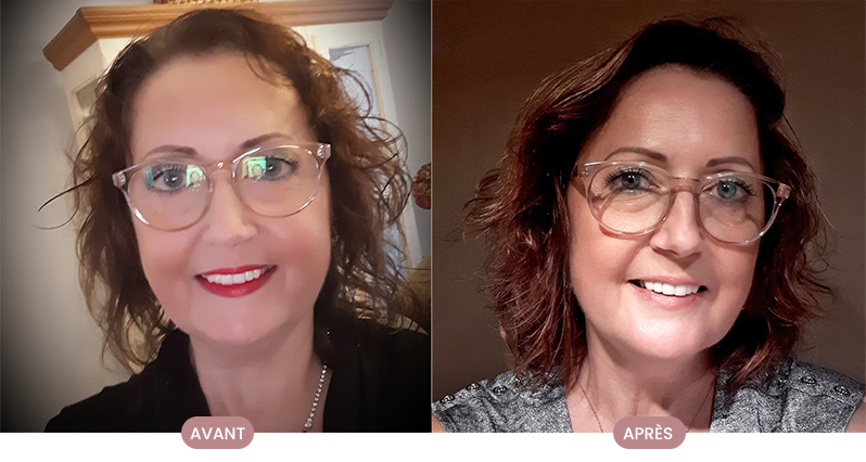 cheveux nourris, brillants et sains après routine sur mesure